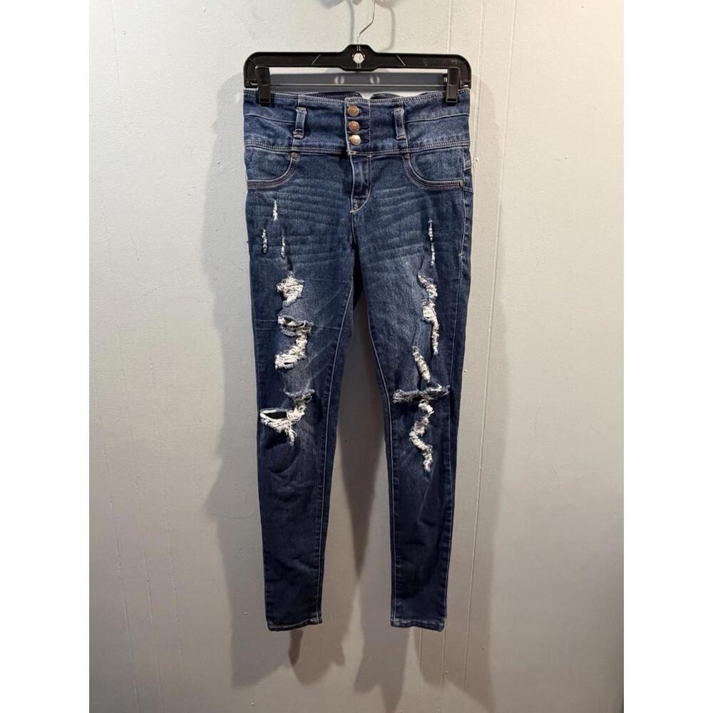 Womens Juniors Astor Denim Size 7 Distressed Blue Jeans